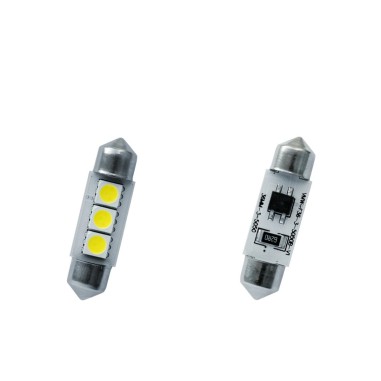 AMPOULES NAVETTES C5W 3 LEDS 36MM