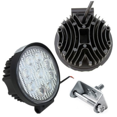 PROJECTEUR LED ROND UNIVERSEL FEU DE TRAVAIL OFFROAD 27W 6500