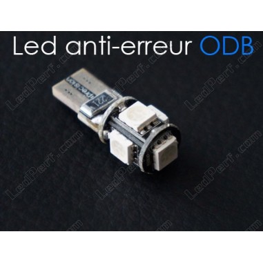 AMPOULE LED T10 W5W BLEU ANTI ERREU