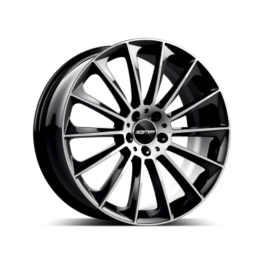 4 JANTES STELLAR 18X8/9 ET35 NOIRE FACE POLIES