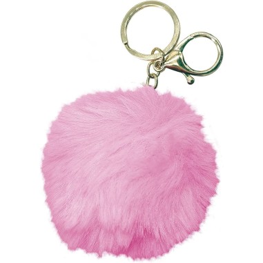 PORTE CLEF POMPOM ROSE