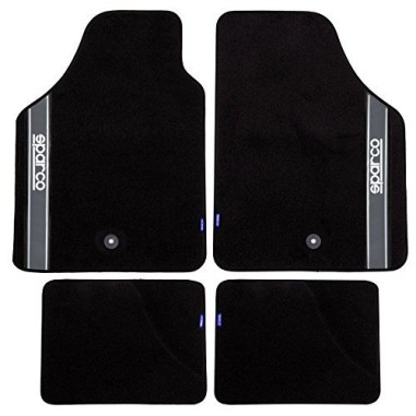 4 TAPIS SPARCO MOQUETTE NOIR GRIS 